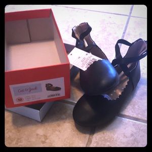 NWT Girls Size 12, Cat & Jack black flat shoes